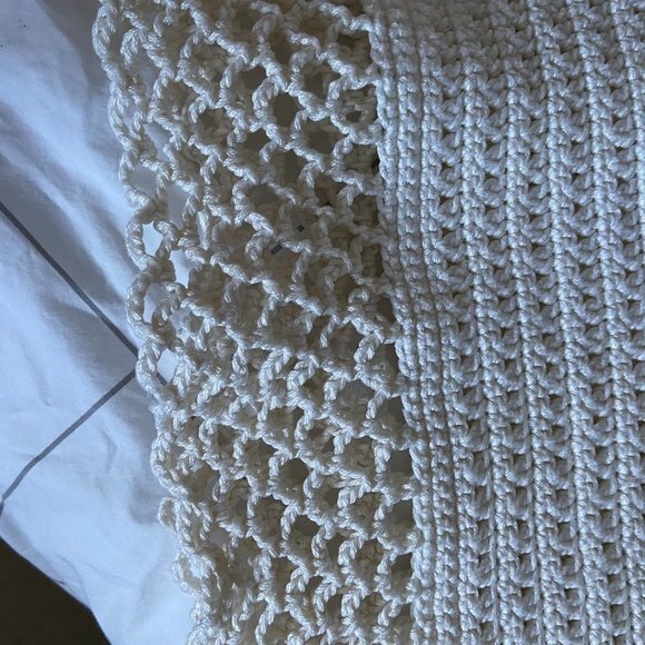 Beautiful Custom Crochet Cotton Sweater Sz M/L EUC - Picture 7 of 9